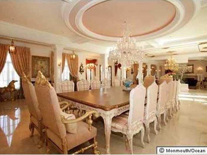 The dining room is large enough to host a formal dinner party.