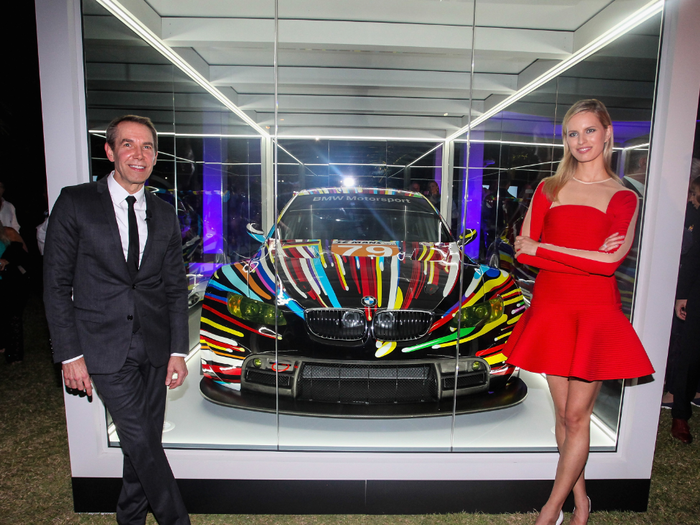 Artist Jeff Koons and supermodel Karolina Kurkova unveiled the BMW Art Car.