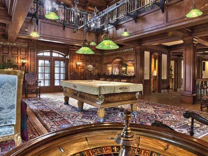 It would be fun to throw a party in the expansive billiards room.