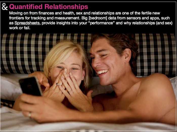 Once we match up with the right someone, we can use apps like Spreadsheets to gauge our performance in the bedroom. It