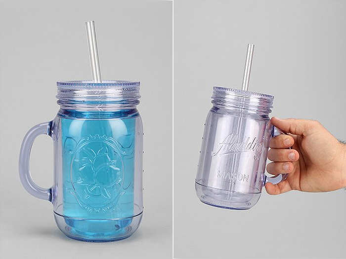 Sustainability is important, so get your Secret Santa a clever Mason Jar-shaped water bottle. The to-go cup has a twist-off lid, straw, and handle for easy portability. It