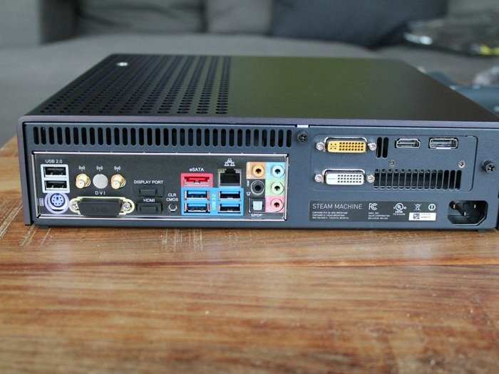 The Steam Machine has all the ports you could possibly need for a media center setup.