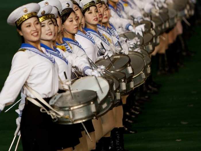 The Mass Games are held every year to tell the story of North Korea. They include complicated synchronized performances and it is considered a great honor to take part.