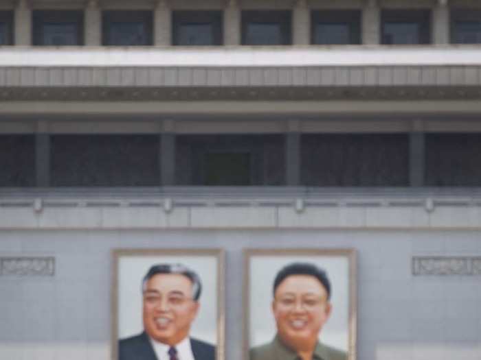 Portraits of Kim Il Sung and Kim Jung Il are everywhere in the country, overlooking the people. It