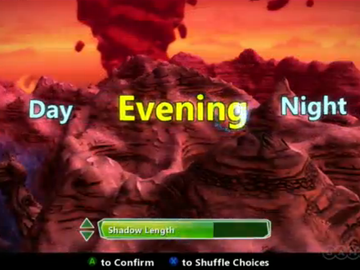 Then you choose between different times of day: day, evening, or night.