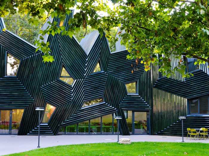 Neue Synagogue in Mainz, Germany, is meant to look like the Hebrew word Kedushah, which means blessing. It was built between 2008 and 2010 at the location of the former main synagogue of Mainz.