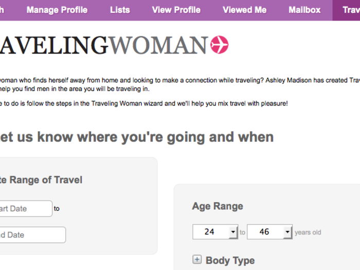 One other feature was the "Traveling Woman" or "Traveling Man" option. This lets you try and find hook-ups on the road.