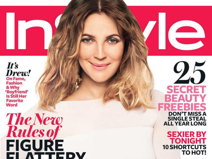 Actress Drew Barrymore donned white on InStyle