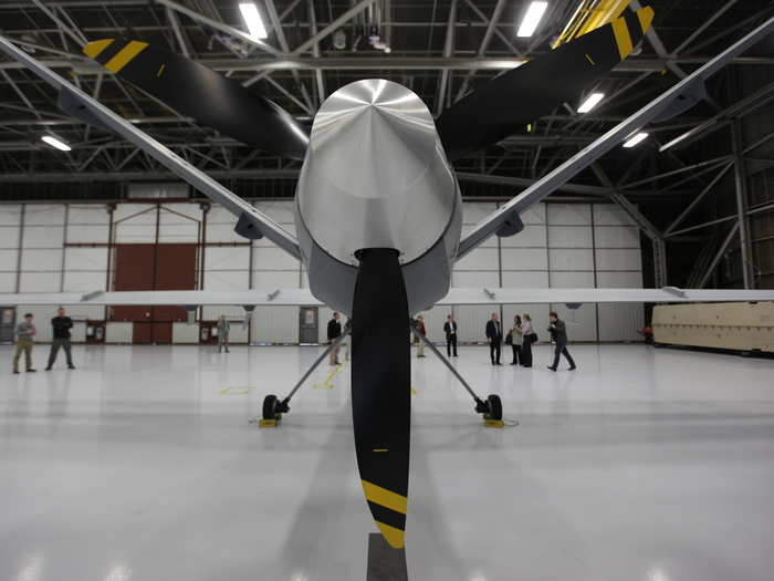 The propeller takes the drone to speeds approaching 300 mph.