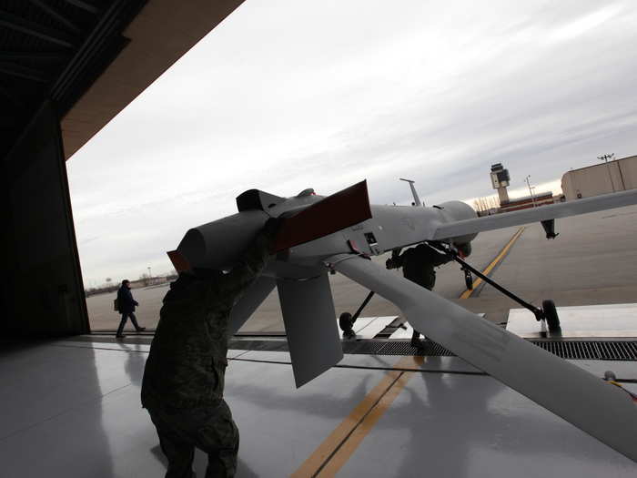 Operators push this plane out to the tarmac by hand, no tow necessary.