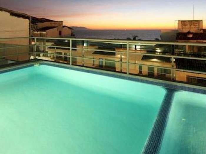 FANTASY: The rooftop pool at Hotel Portonovo in Puerto Vallarta looks endless.