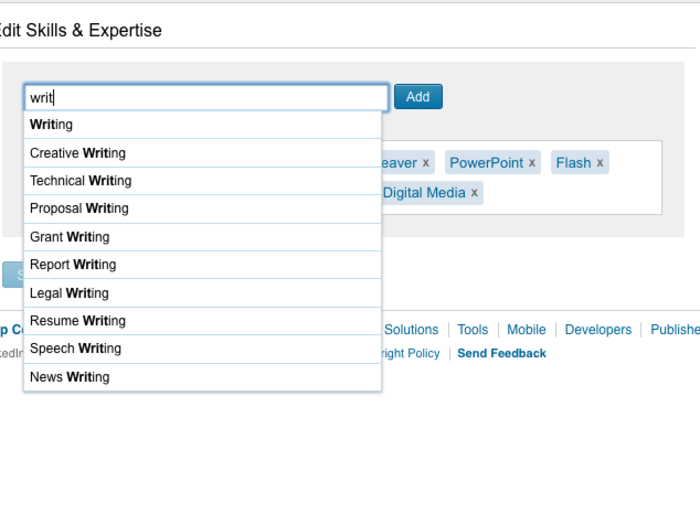 You list "skills" that LinkedIn doesn