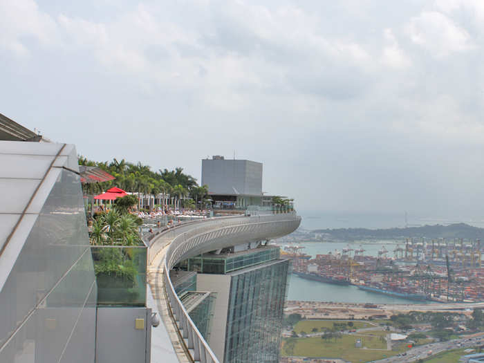 From the edge of the SkyPark, you can see how the entire pool curves.