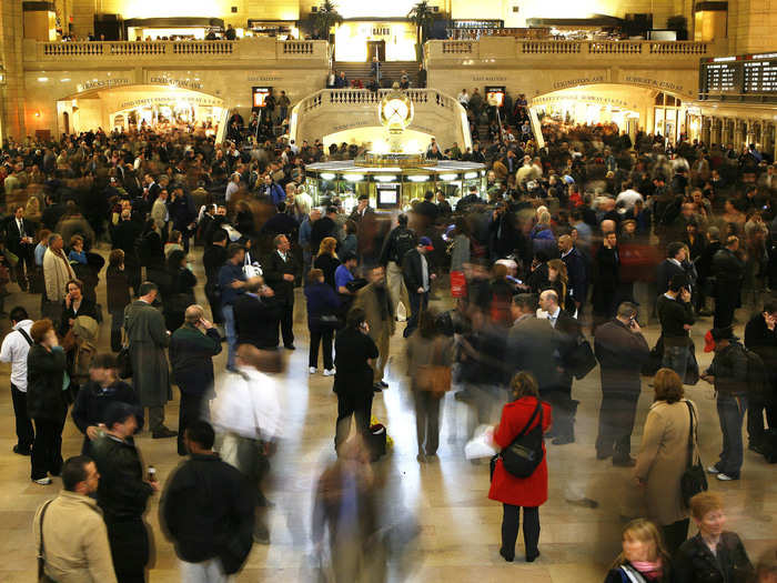 At peak times, New York City