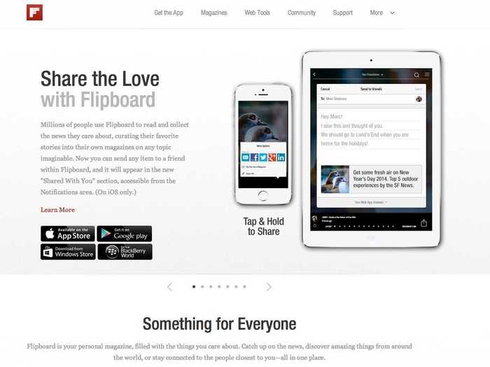 Flipboard, to collect news and read the way you want it.