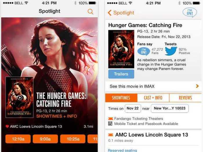 Fandango will find the closest theater and help pay for tickets.