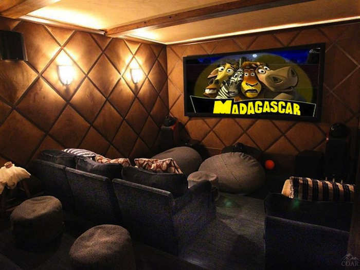 You can watch movies in this nice and cozy home theater