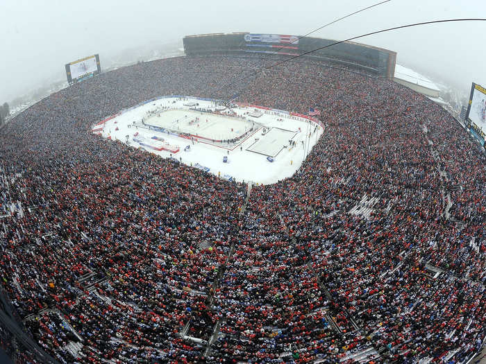 A view from the roof of Michigan Stadium.