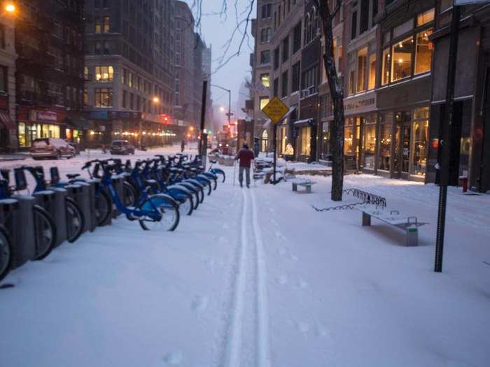 At this hour, most trains seemed to be running on time, though local residents looked for more creative ways to take their morning commute.