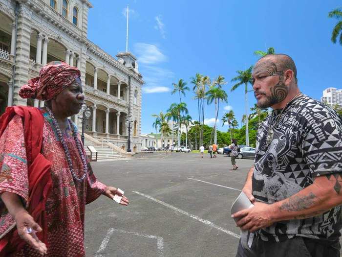 Even at Iolani Palace, the last family home of the Hawaiian Royal Family, Dayne