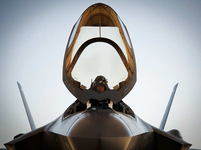 Lt. Col. Benjamin Bishop completes preflight checks before his first sortie in an F-35A Lightning II at Eglin Air Force Base, Fla. Bishop, the 422nd Test and Evaluation Squadron director of operations, was among the first pilots to begin the official training that began in January. (U.S. Air Force photo/Samuel King Jr.)