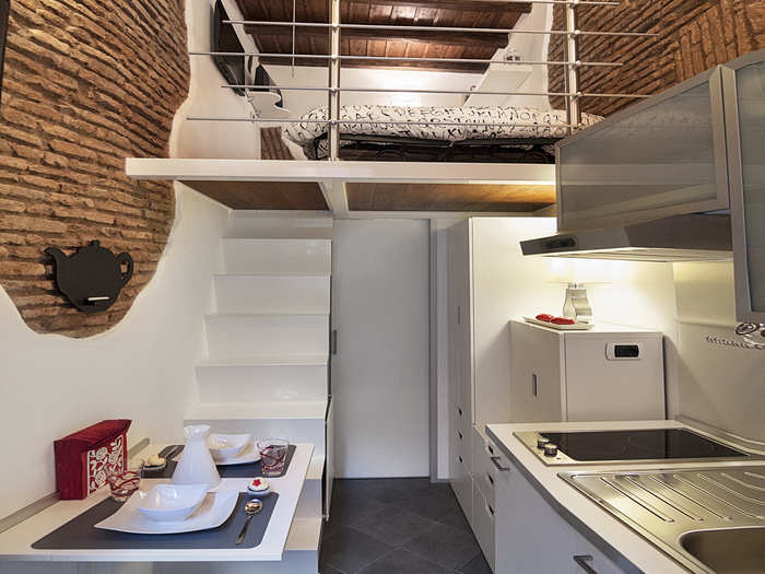 The owner of this 75-square-foot house in Rome rents the space to friends and tourists.