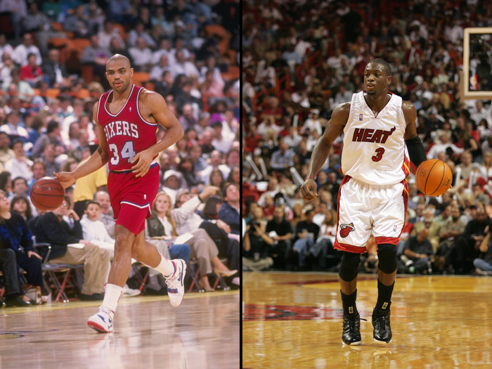 #10 Charles Barkley (Philadelphia 76ers) and Dwyane Wade (Miami Heat)