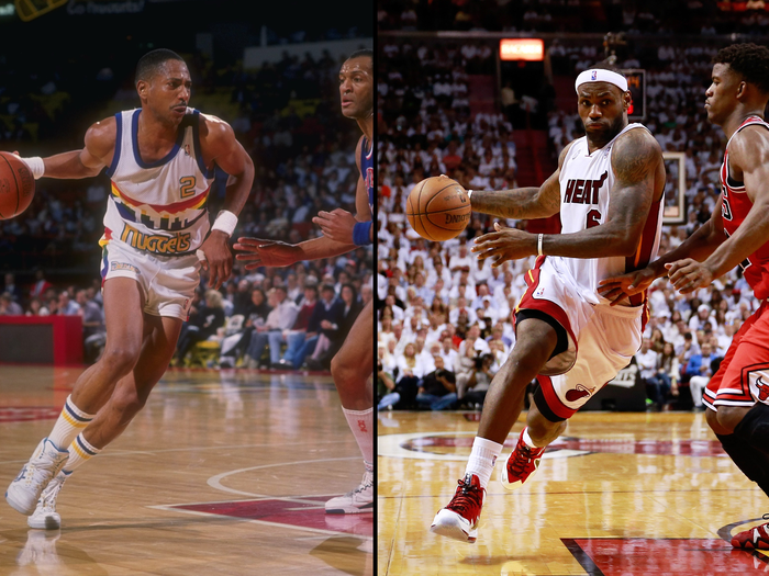 #8 Alex English (Denver Nuggets) and LeBron James (Miami Heat)