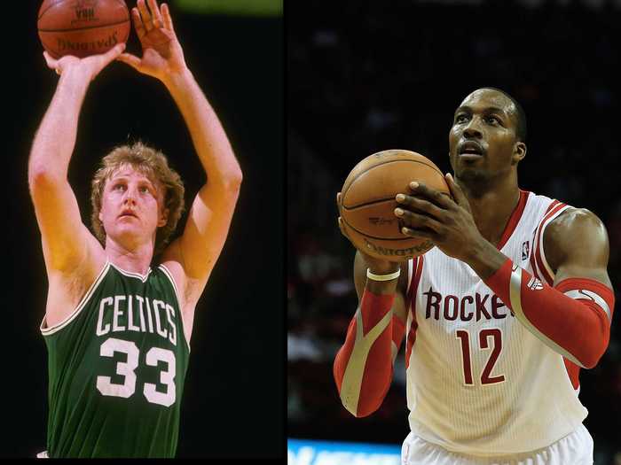 #6 Larry Bird (Boston Celtics) and Dwight Howard (Houston Rockets)