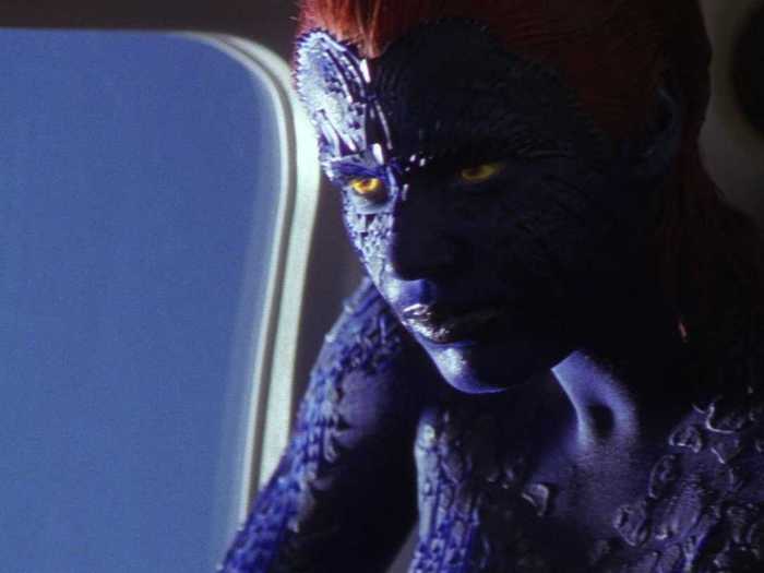 Then: Rebecca Romijn played the blue-skinned, yellow-eyed Mystique in "X-Men" (2000).