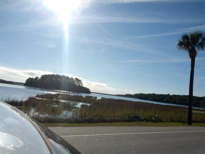 Gorgeous marshlands stretch for as far as the eye can see all around the island.