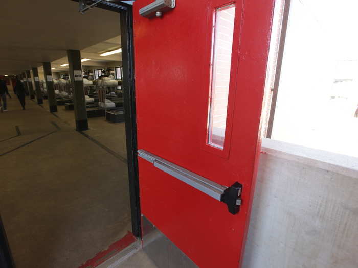 This is the backdoor, and the door the recruits take to get outside. The front door is only for the DIs.