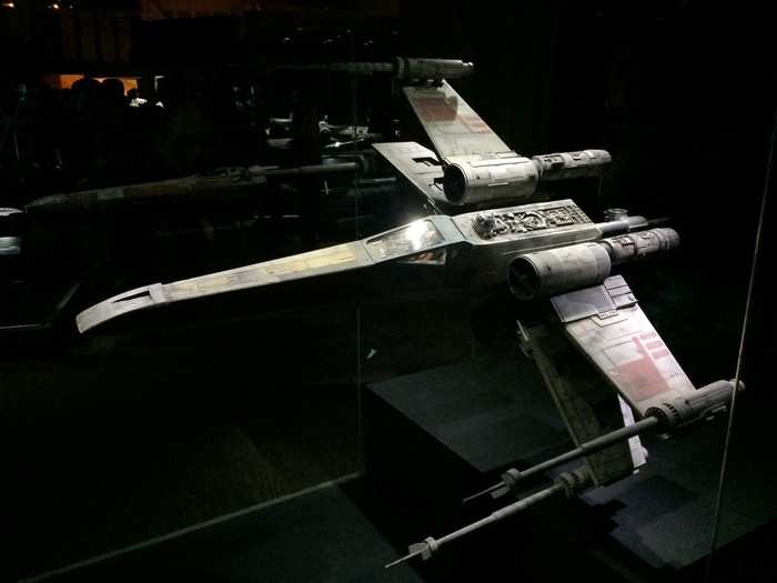 The first thing you see when walking into the exhibit itself is the original model of the X-Wing. The video that accompanied it showed how its look and sounds were based on fighter planes from World War 2.