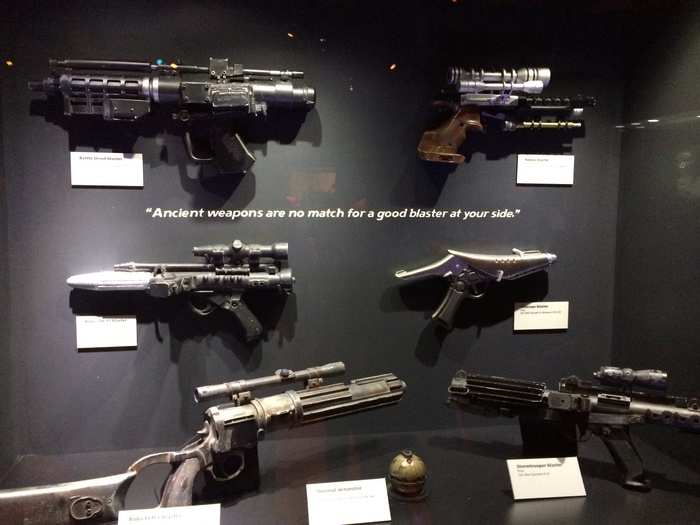 The blasters in Star Wars range from looking like toys to real weapons.