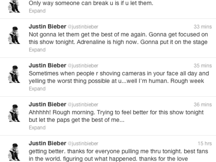 March 8, 2013: But then he apologized for the aggressive incident via Twitter.