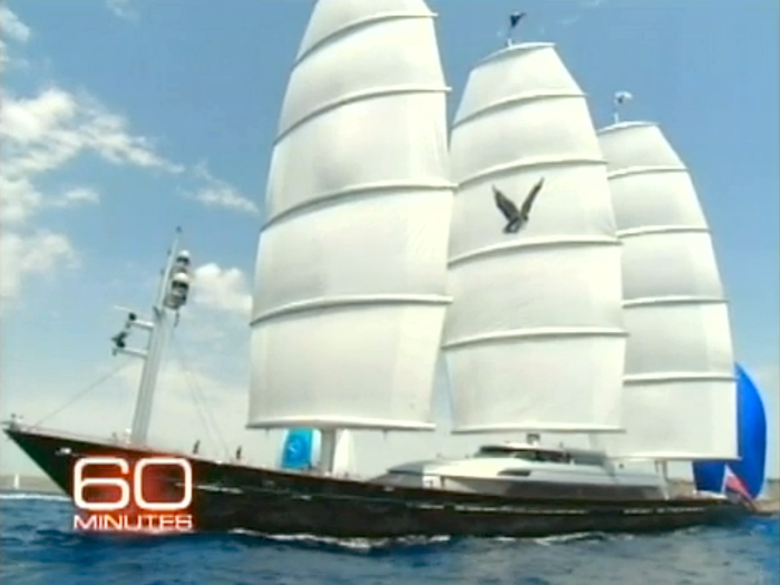 His famous mega-yacht: The Maltese Falcon