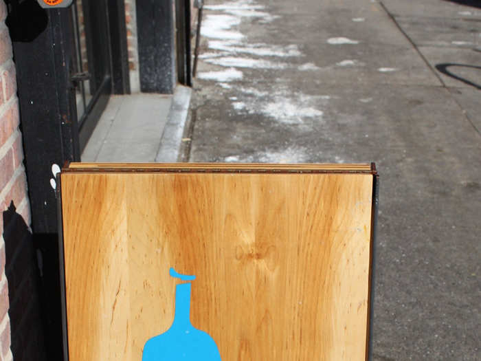 We got our first glance of their famous Blue Bottle logo right at the entrance.