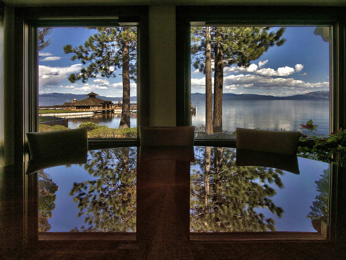 Ms. Mansouri was attracted to the regional skiing when she decided to make Lake Tahoe her primary home. This is the view from the kitchen table.