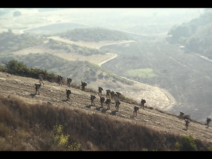 Finally, after eight hours of hiking and running, the Marines make it