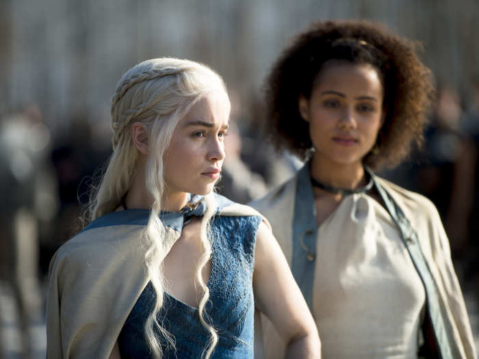 Daenerys has taken Missandi (Nathalie Emmanuel) as her servant.