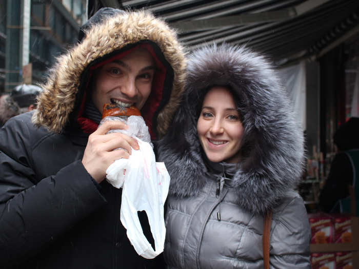 Irina, who grew up in Brighton Beach, returned to the neighborhood to show Jon around. They bought a poppy seed pirozhok.