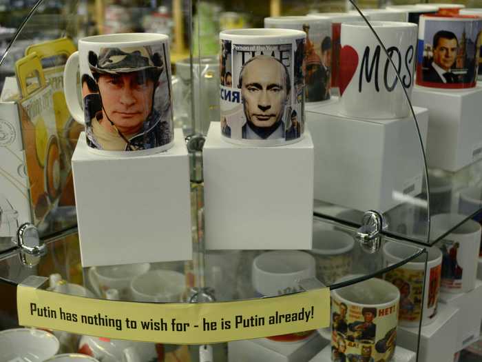 There was Putin memorabilia, like these mugs...