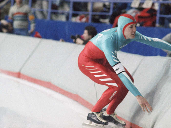 American speed skater Dan Jansen skated the 500 meter race just hours after his sister died of leukemia. Jansen ended up falling on the first quarter of the heat.