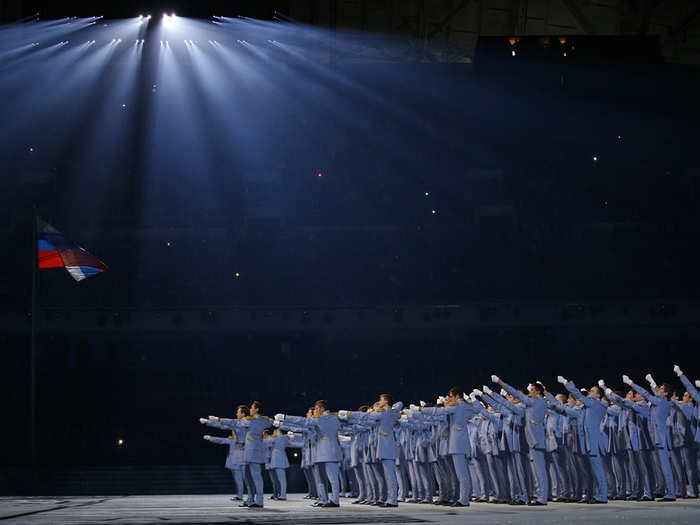 Russian dancers during a Peter the Great routine.