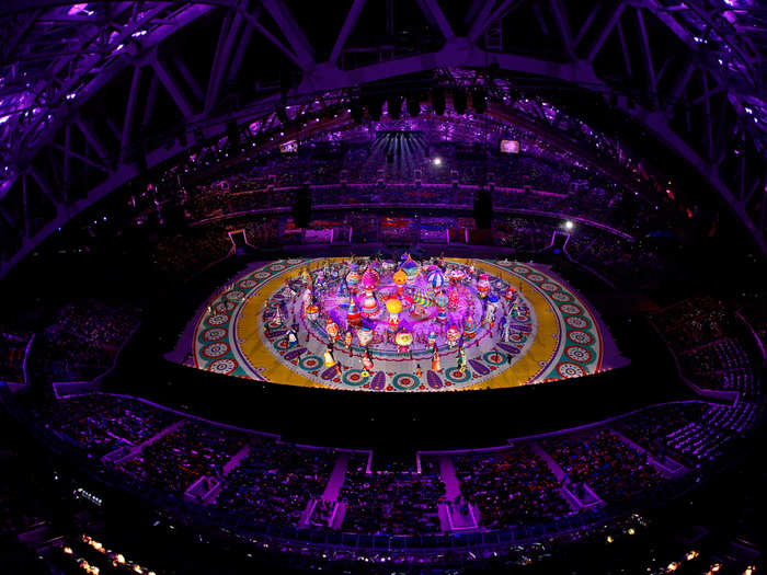 The floor of the stadium from the roof.