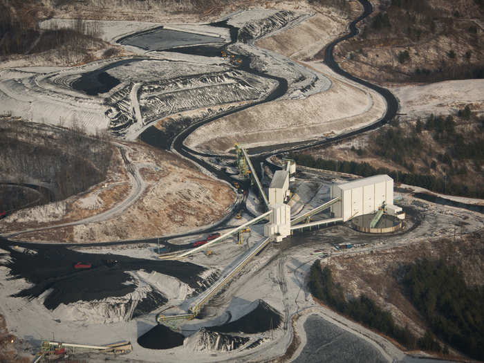 Slurry is what remains after the coal is hauled and washed at processing plants like this one.