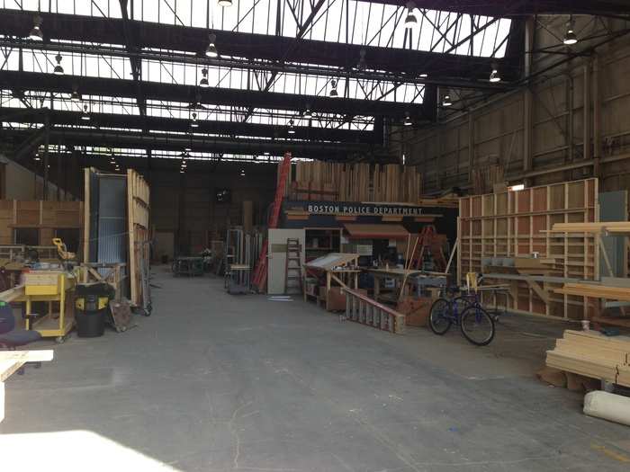 There is a large warehouse where sets are constructed on-site for shows like "Glee" or "Rizzoli and Isles." Dozens of sets are being worked on at a time.