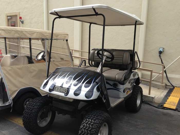 Dr. Phil, who shoots his daytime talk show on the lot, customized his golf cart to have flames.