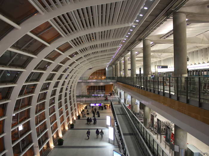 Inside, the modern architecture and sleek design of the beautiful terminal building are worth admiring.