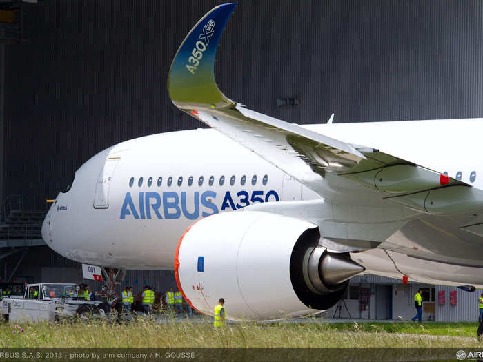 The A350 has curved winglets that measure 17 feet, to improve aerodynamics. The plane is designed to cruise at Mach 0.85 (85% the speed of sound), a standard pace for long-haul jets.